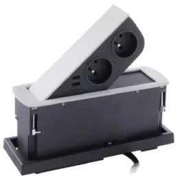 Izvlečna električna vtičnica CIZO 2x230 + 2xUSB – FRENCH / mat bela