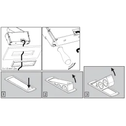 Izvlečna električna vtičnica CIZO 2x230 + 2xUSB – FRENCH / mat bela