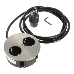Električna vtičnica Twist 2x 230 V SCHUKO / nerjavno jeklo