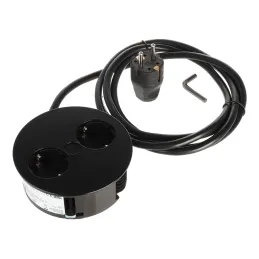 Električna vtičnica Twist 2 × 230 V SCHUKO / mat črna