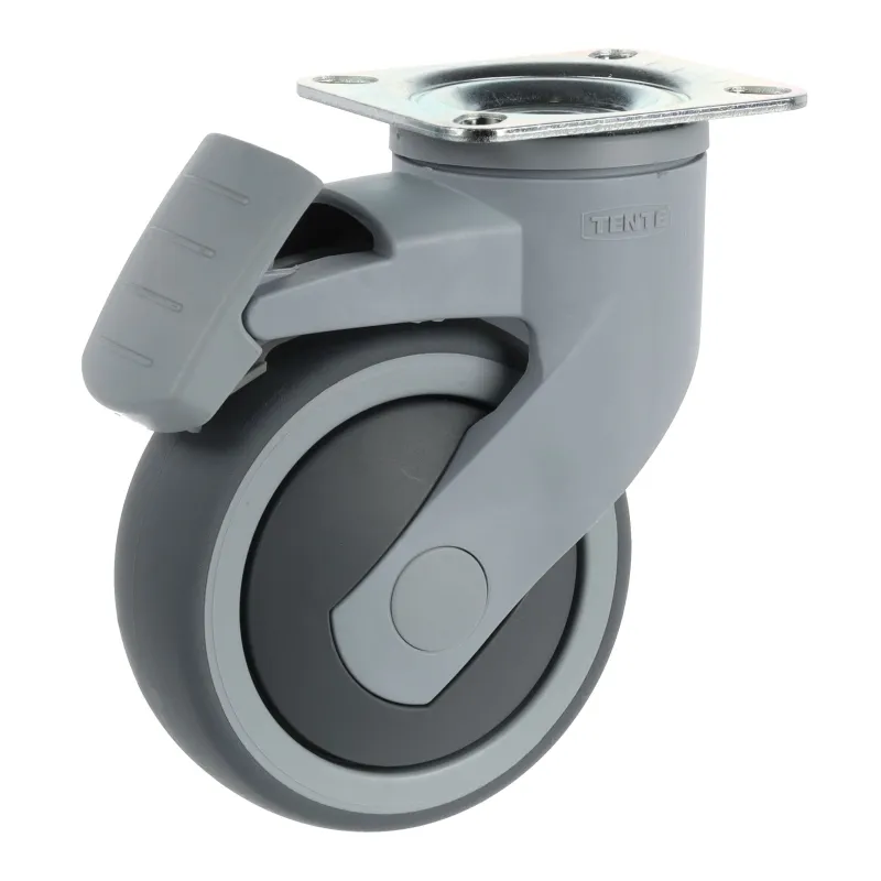 Pohištveno kolesce TENTE z zavoro 5377 – 100 mm / Siva