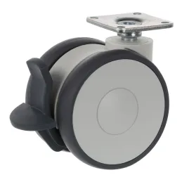 Pohištveno kolesce LINEA 75 mm – z zavoro / svetlo siva RAL 9002