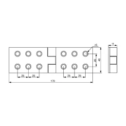 Krilni tečaj 170 x 40 mm / beli cink