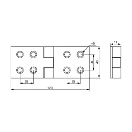 Krilni tečaj 120 x 40 mm / beli cink