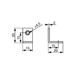 Povezovalni kotnik 20 x 20 mm – 10 kosov / Belo pocinkan 
