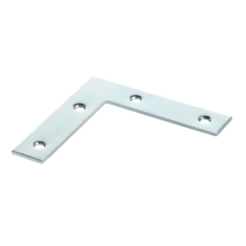 Ploščati povezovalni kotnik 80 x 80 mm / Beli cink
