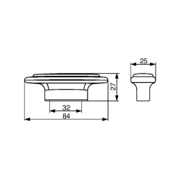 Gumb ROSALIA / porcelan z motivom – matni krom