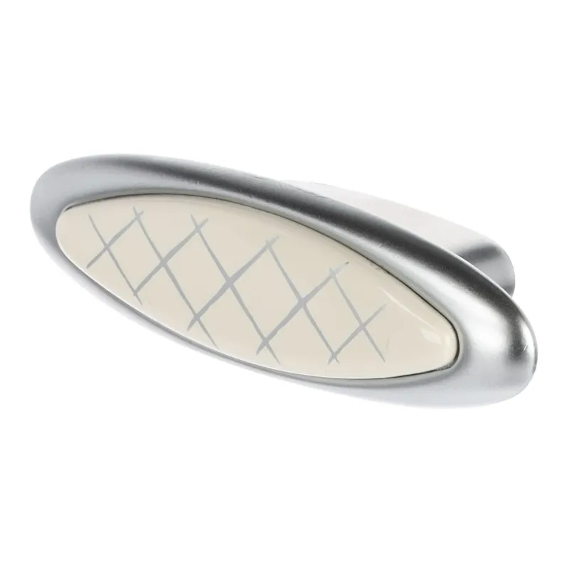 Gumb ROSALIA / porcelan z motivom – matni krom
