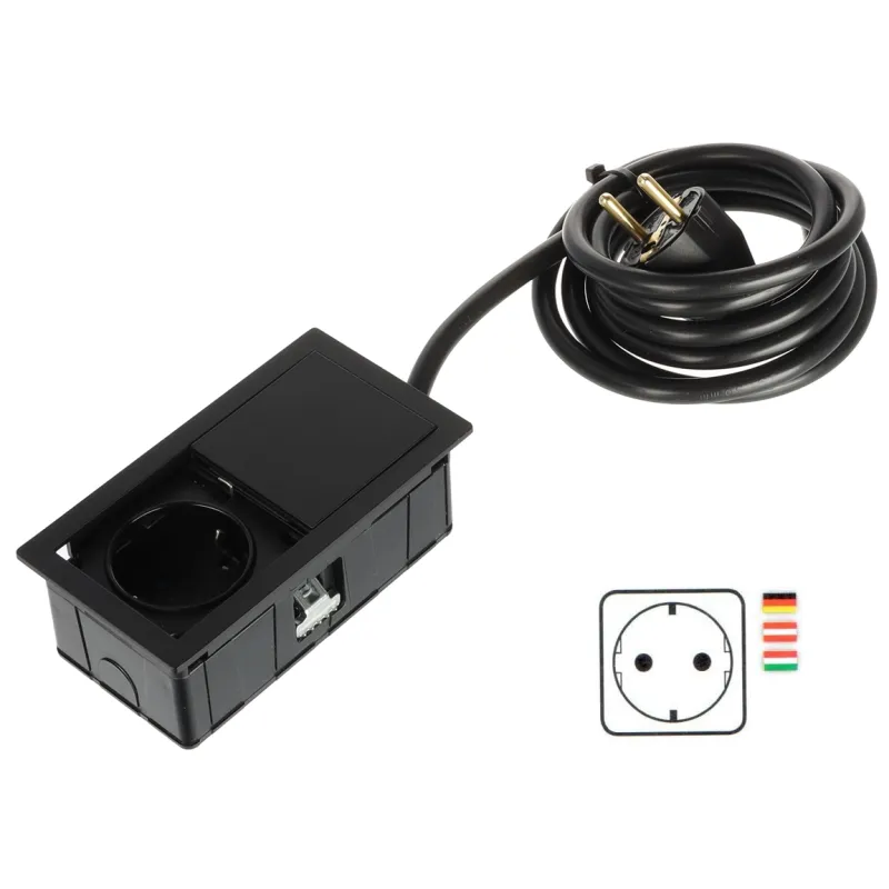 Električna vtičnica VersaHit Mono 1 x 230V SCHUKO / Črna