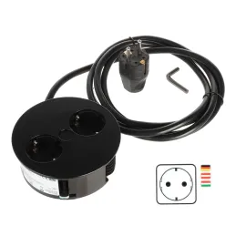 Električna vtičnica Twist 2 × 230 V SCHUKO / mat črna