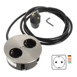 Električna vtičnica Twist 2x 230 V SCHUKO / nerjavno jeklo