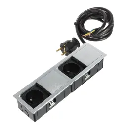 Električna vtičnica VersaHit Mono Combi FRENCH 2 x 230V / nerjavno jeklo