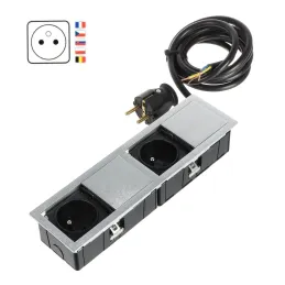 Električna vtičnica VersaHit Mono Combi FRENCH 2 x 230V / nerjavno jeklo
