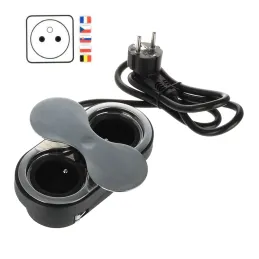 Notranja vtičnica SWING 2 x 230 V FRENCH / nerjavno jeklo
