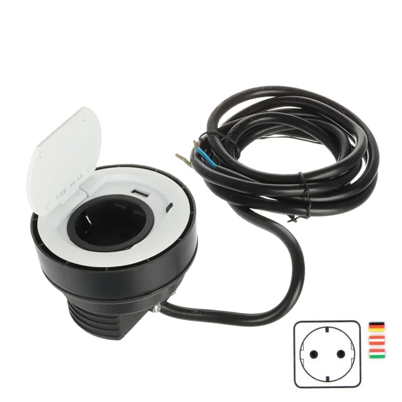 Notranja vtičnica RING SCHUKO 1 x 230 V + 1 x USB / bela matirana