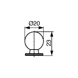 Gumb BALL 20 mm / Sijajni krom