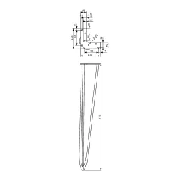 Namizna noga HAIRPIN 710 mm / Črna