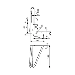Pohištvena noga HAIRPIN MINI / Črna