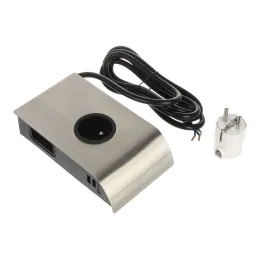 Notranja vtičnica BORN FRENCH 2 x 230 V + 2 x USB / nerjavno jeklo