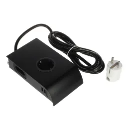 Notranja vtičnica BORN SCHUKO 2 x 230 V + 2 x USB / mat črna