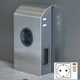 Notranja vtičnica BORN SCHUKO 2 x 230 V + 2 x USB / nerjavno jeklo