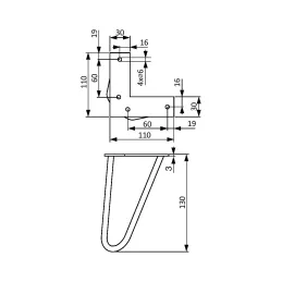 Pohištvena noga HAIRPIN 130 mm / Črna