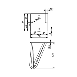 Pohištvena noga HAIRPIN 170 mm / črna