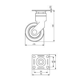 Pohištveno kolesce SALVA 75 mm / Brez zavore