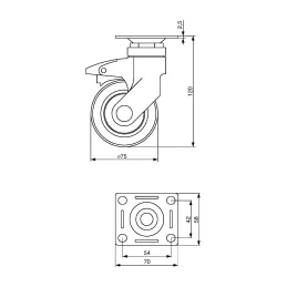 Pohištveno kolesce SALVA 75 mm / z zavoro