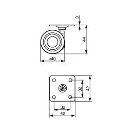 Pohištveno kolesce TENTE STYLEA 5920 40 mm / Brez zavore