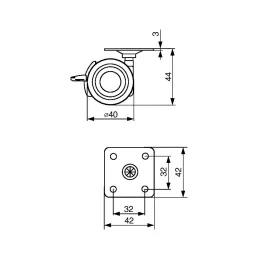 Pohištveno kolesce TENTE STYLEA 5920 40 mm / Z zavoro