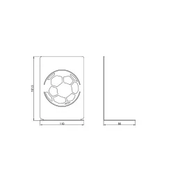Stojalo za knjige FUTBAL / Mat črna