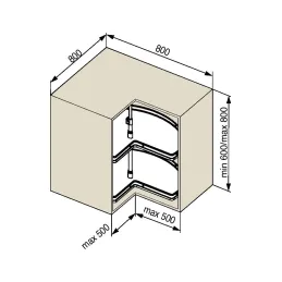 Vrtiljak MAGICO 270° s polnim dnom / Temno siv