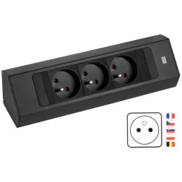Notranji vgradni razdelilnik Bachmann Casia 2 FRENCH 3x 230V / Mat črna
