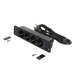 Notranji razdelilnik vtičnic CALON SCHUKO 4x 230V / mat črna
