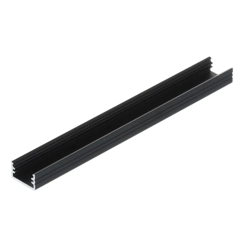 Aluminijasti profil ORPHA za LED-osvetlitev brez pokrovčka / mat črna