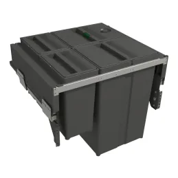 Izvlečni koš za odpadke STAR 600 mm – 2 × 29 l + 2 × 8 l z nosilci vrat / antracitna barva