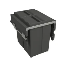 Izvlečni koš za odpadke 450 mm – 2 × 29 l z nosilci vrat / antracitna barva