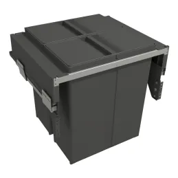 Izvlečni koš za odpadke STAR 600 mm – 2 × 40 l z ročajema vrat / antracitna barva