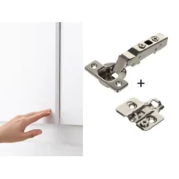 Tečaj za odpiranje brez ročaja, opremljen s sistemom CLICK PUSH, s 3D podložko / nikelj