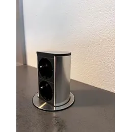 Izvlečna električna vtičnica Elevator 2x230V SCHUKO / nerjavno jeklo