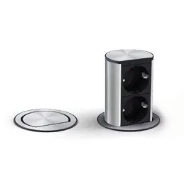 Izvlečna električna vtičnica Elevator 2x230V SCHUKO / nerjavno jeklo