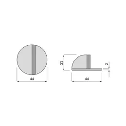 Samolepilni vratni omejevalnik 44 mm LUTTO / Bela matirana