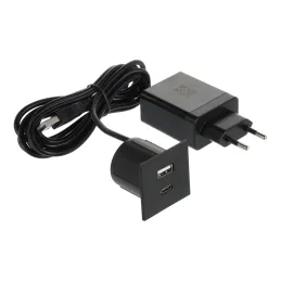 Električna vtičnica USB-polnilnik VersaPick / Mat črna
