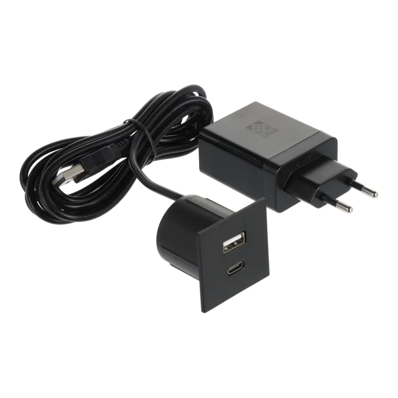 Električna vtičnica USB-polnilnik VersaPick / Mat črna