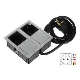 Električna vtičnica VersaHit 2 x 230 V FRENCH / Nerjavno jeklo