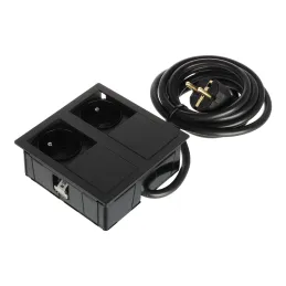Električna vtičnica VersaHit 2 x 230V FRENCH / Črna matirana