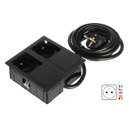 Električna vtičnica VersaHit 2 x 230V FRENCH / Črna matirana
