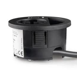 Namizna vtičnica CIRCLE 80 SCHUKO 1x230V + USB A-C / črna