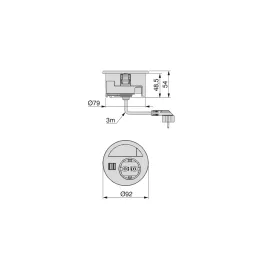 Namizna vtičnica CIRCLE 80 SCHUKO 1x230V + USB A-C / črna